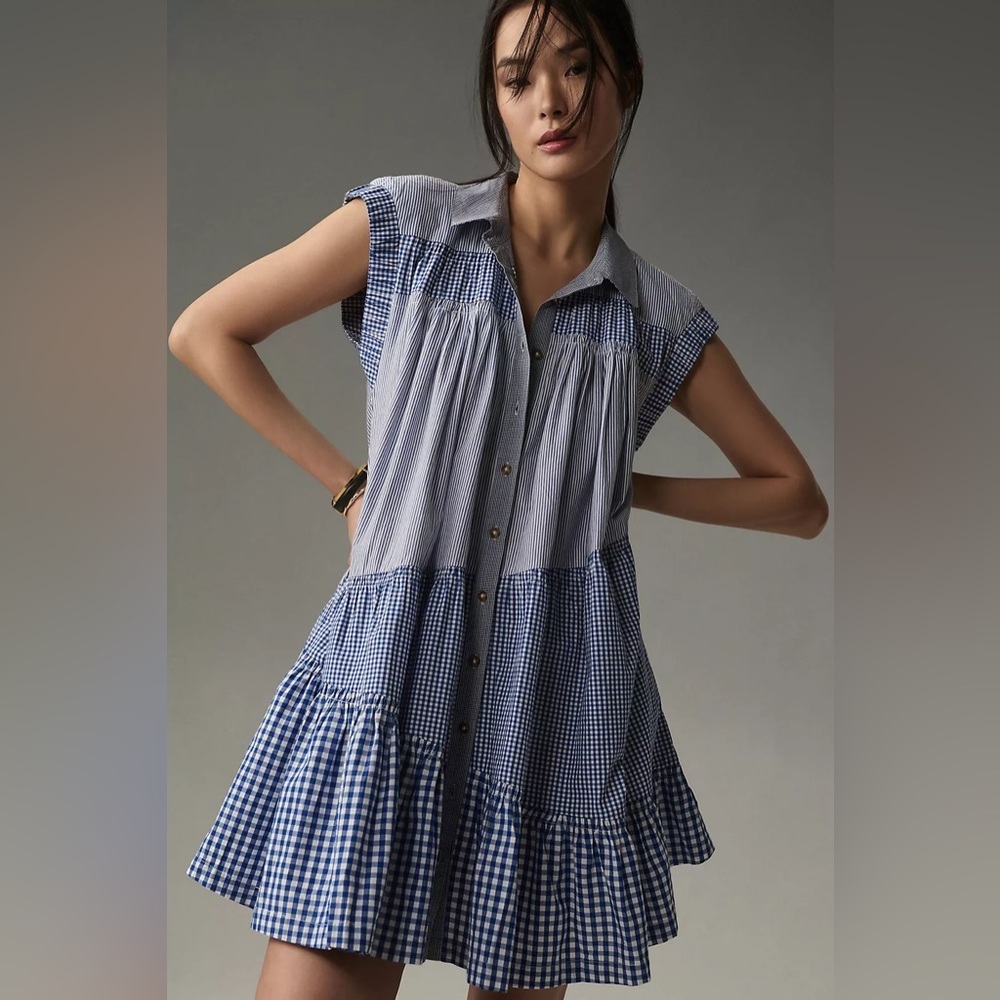By Anthropologie Short-Sleeve Tunic Mini Dress - Picture 2 of 6